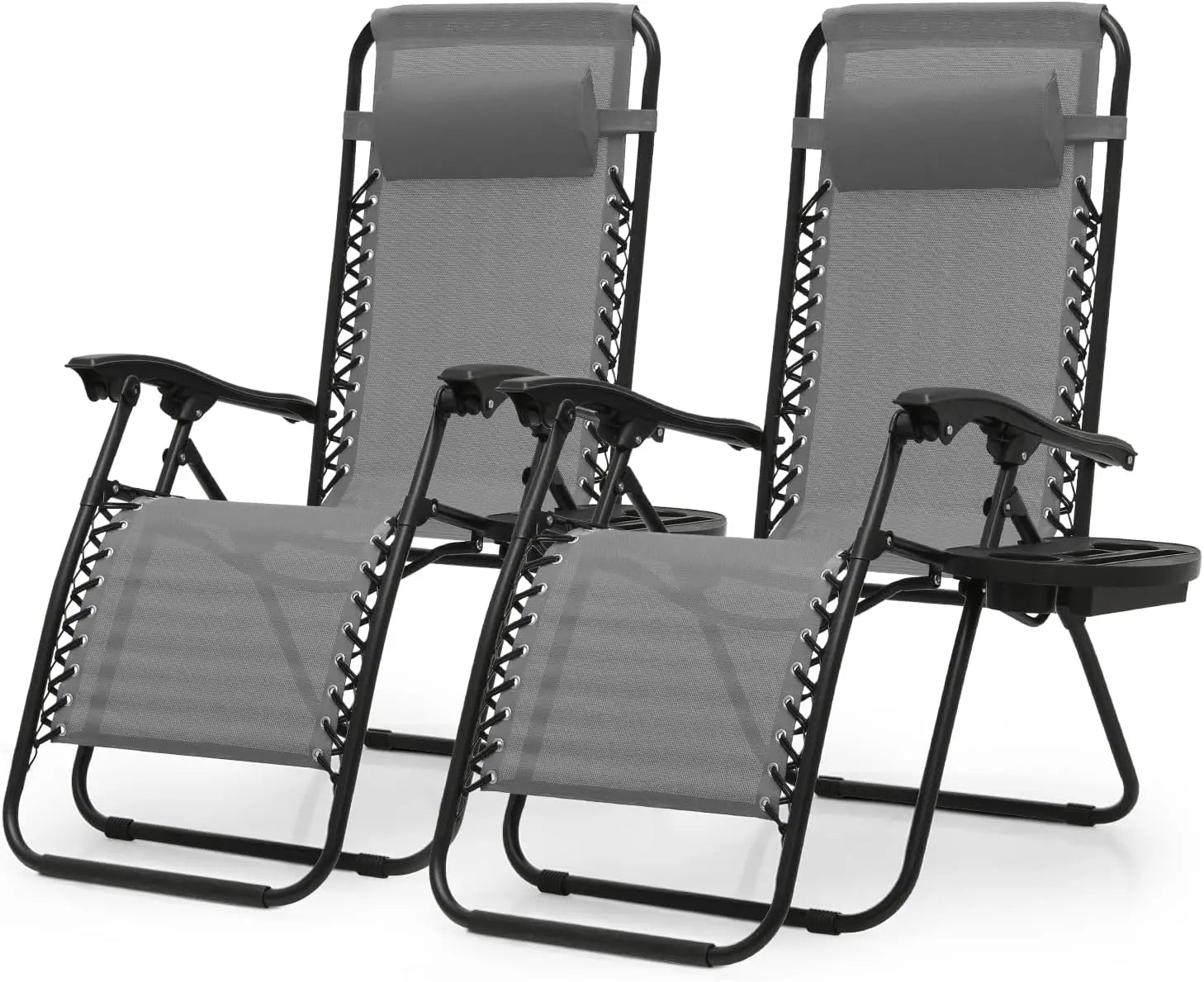 Zero Gravity Lounge Chairs, Portable Folding Reclining with Pillow for Outdoor, Patio, Beach, Camping