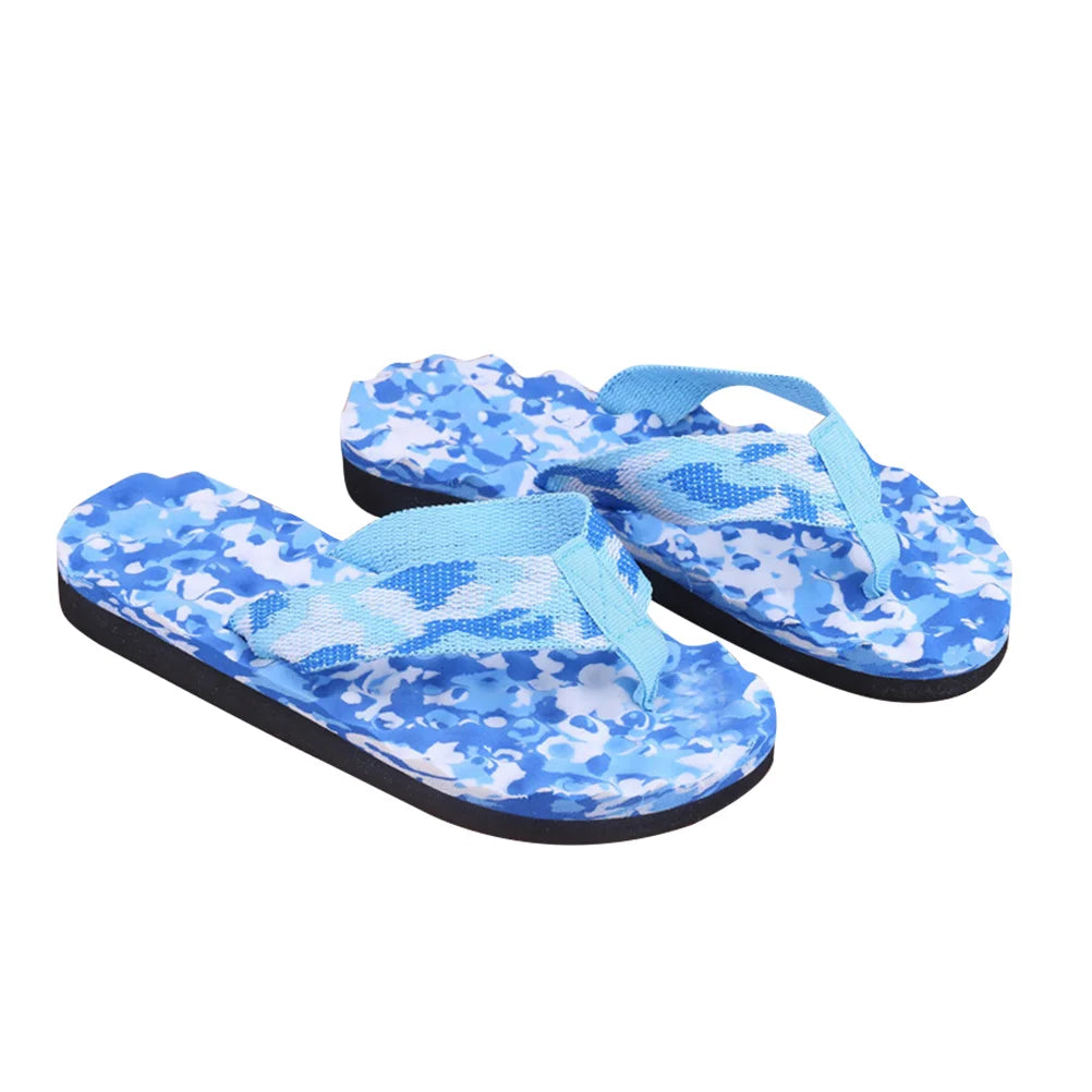 Men Flops Antiskid Camouflage Sandals Slipper for Indoor Outdoor Home Beach - Size 45(Black)