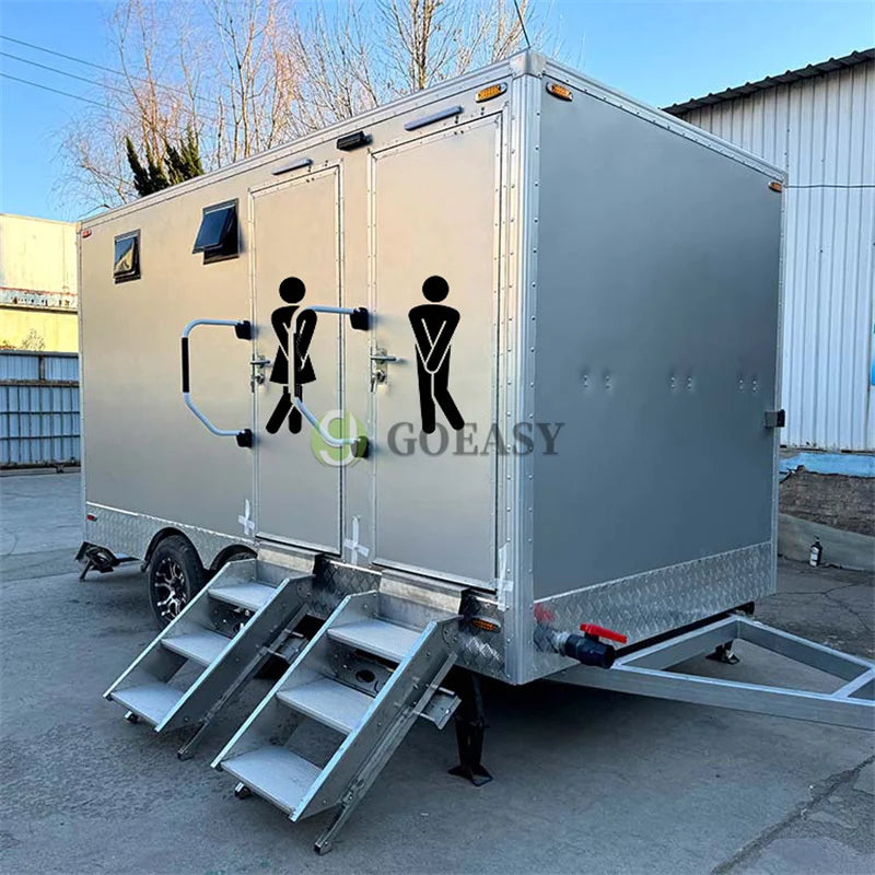 Best-Selling Luxury Restroom Trailer Mobile Luxury Bathroom Trailer Portable Toilet Trailer for Outdoor Weddings and Receptions