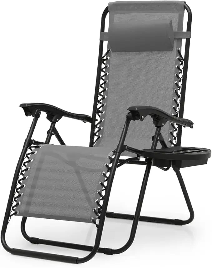 Zero Gravity Lounge Chairs, Portable Folding Reclining with Pillow for Outdoor, Patio, Beach, Camping