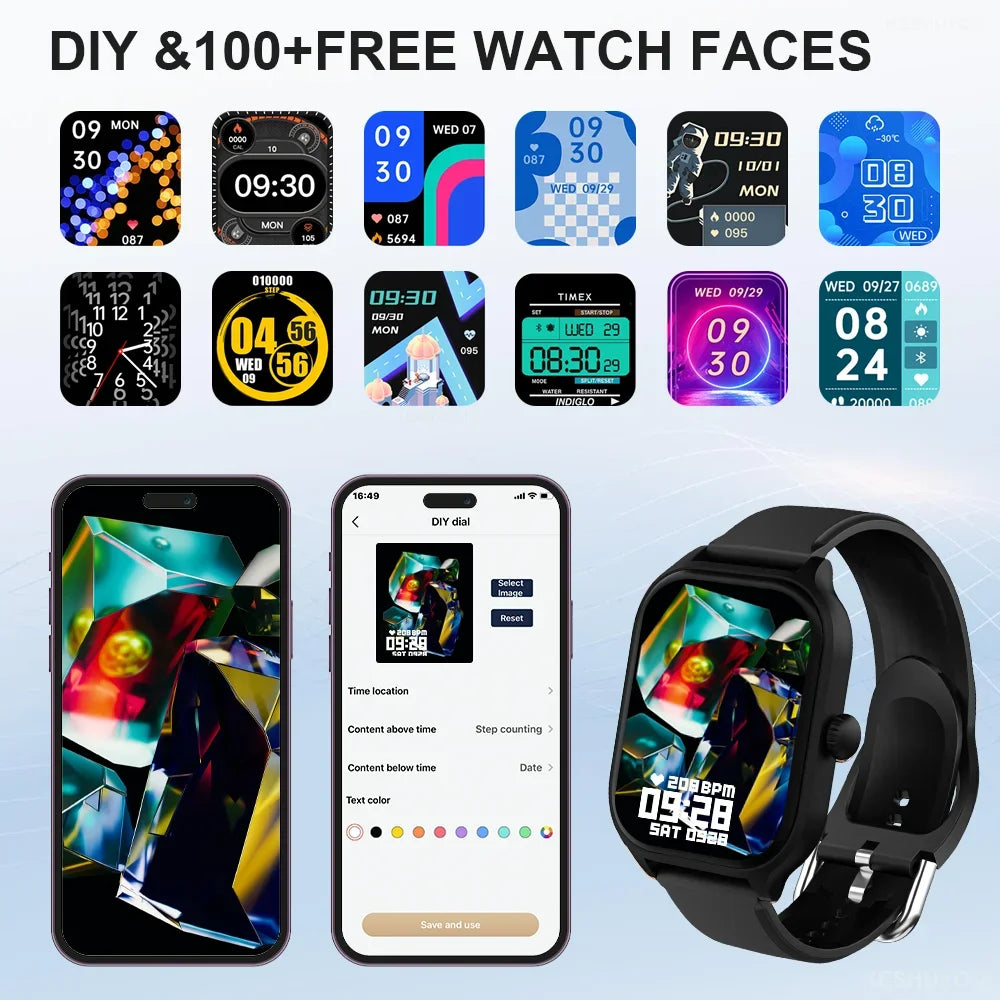 Smartwatch Dial to Answer Calls Calorie Tracking Heart Rate Blood Oxygen Monitoring Bluetooth Smart Watch