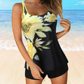 Tankini Swimsuits for Women 2024 Summer Two Piece Bathing Suits Print Sling Swim Tank Top with Shorts Beach Swimwear