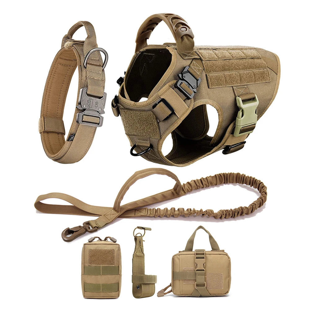 German Shepherd Malinois Large Dog Harness and Leash Set – Training Walking Vest for Medium & Large Dogs