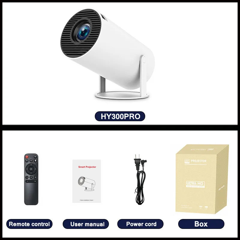 Hy300 Pro Projector 4K Android 11 Dual Wifi6 260ANSI BT5.0 HD Outdoor Portable Home Cinema 1080P 1280*720P