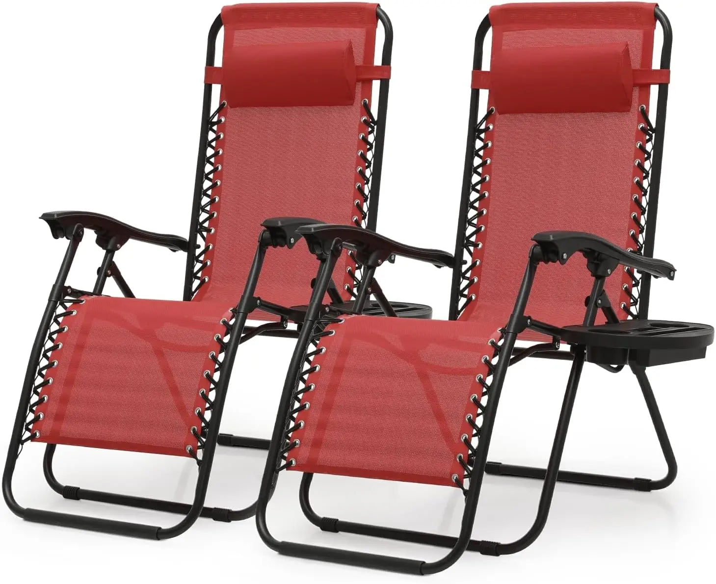 Zero Gravity Lounge Chairs, Portable Folding Reclining with Pillow for Outdoor, Patio, Beach, Camping