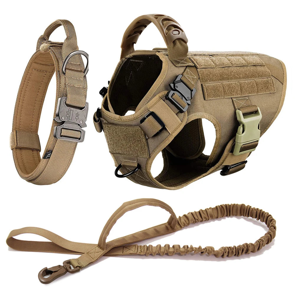 German Shepherd Malinois Large Dog Harness and Leash Set – Training Walking Vest for Medium & Large Dogs