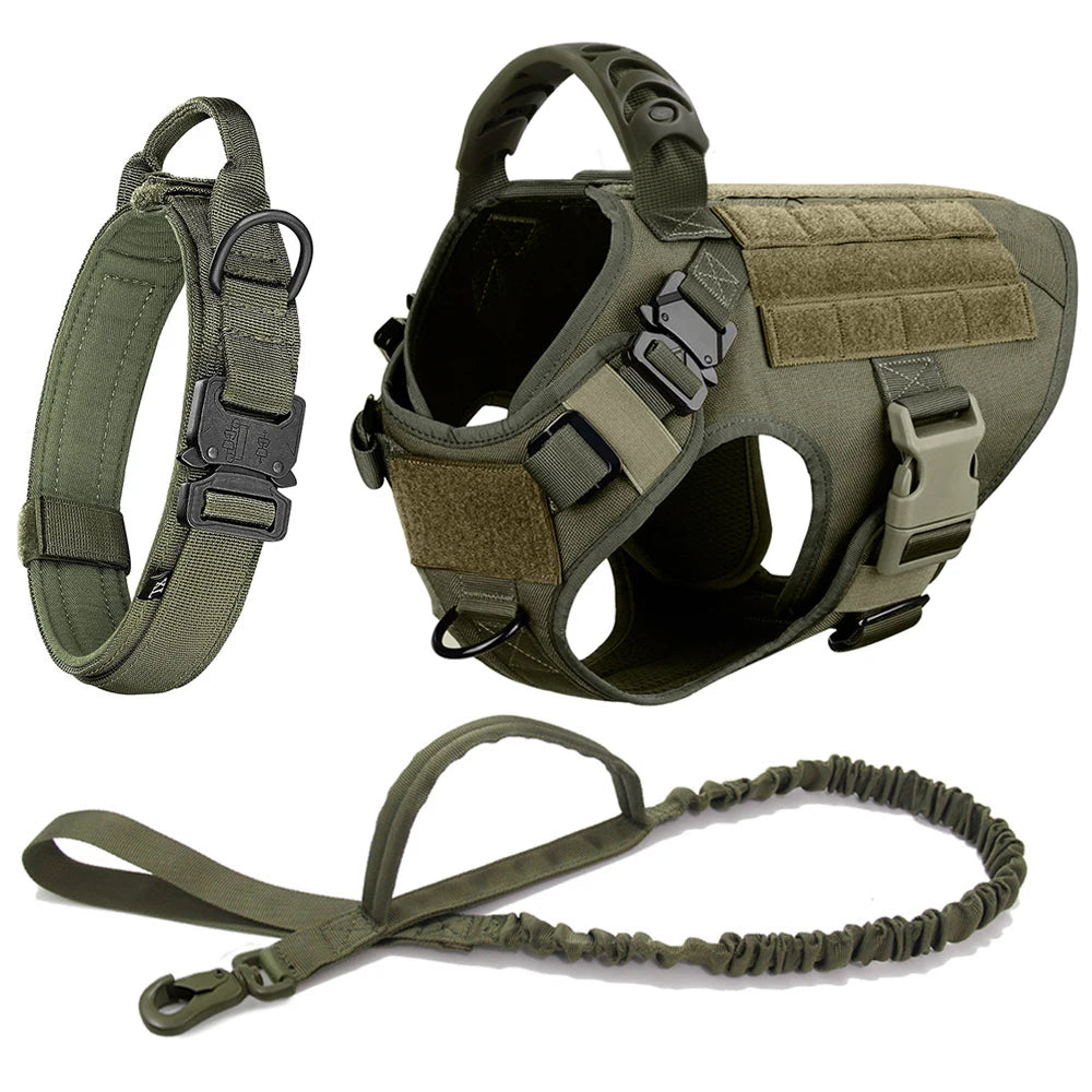 German Shepherd Malinois Large Dog Harness and Leash Set – Training Walking Vest for Medium & Large Dogs