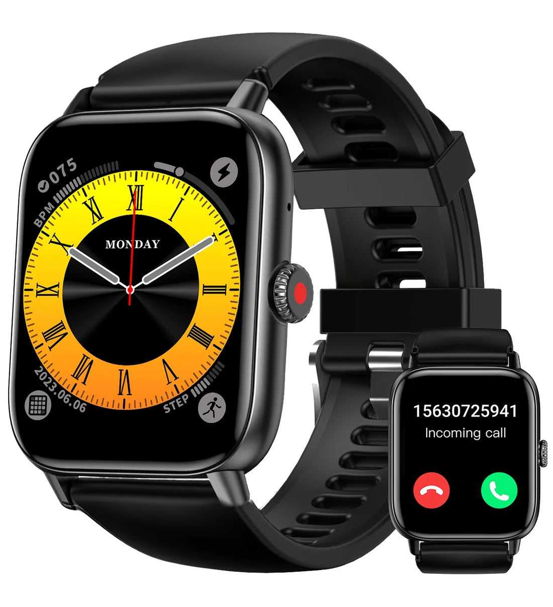 Fashion Smartwatch, 2024 New Fitness and Sports Watch, Men'S Smartwatch (Answer/Make Calls), Ip67 Waterproof, Suitable for Android Ios, Black