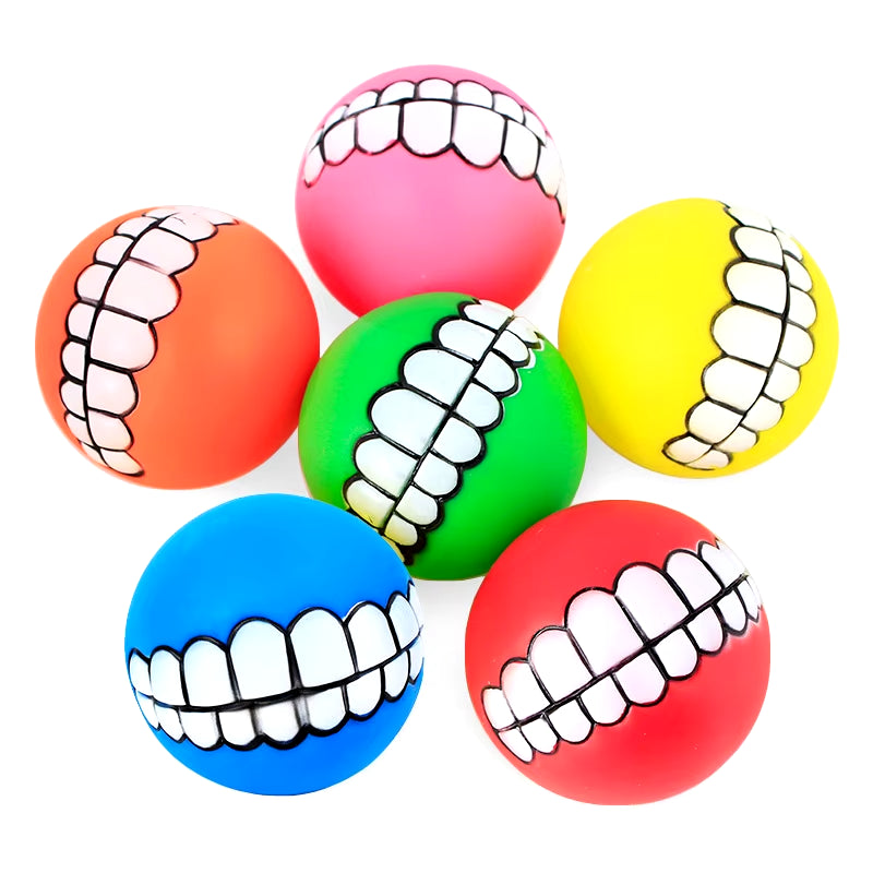 Pet Dog Ball Teeth Funny Trick Toy Silicone Toy for Dogs Chew Squeaker Squeaky Dog Sound Toys Pet Puppy Toys Interactive Cat Toy