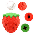 Dualpet Dog Chew Toys Rubber Strawberry Shaped Food Leaking Toy Durable Eco-Friendly Food Dispenser Dogs Toy