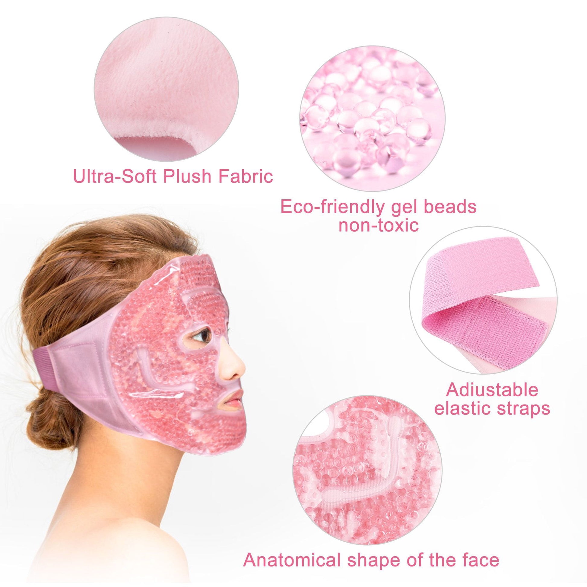 Ice Face Mask, Gel Beads Ice Pack for Puffy Eyes, Dark Circles