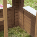 SunnyPlay Kids Outdoor Playhouse with Doors & Windows - Brown Wooden Garden Playhouse