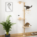 Damyanti Luxe Wall-Mounted Cat Tree - 6-Tier Shelved Climbing Center for Cats