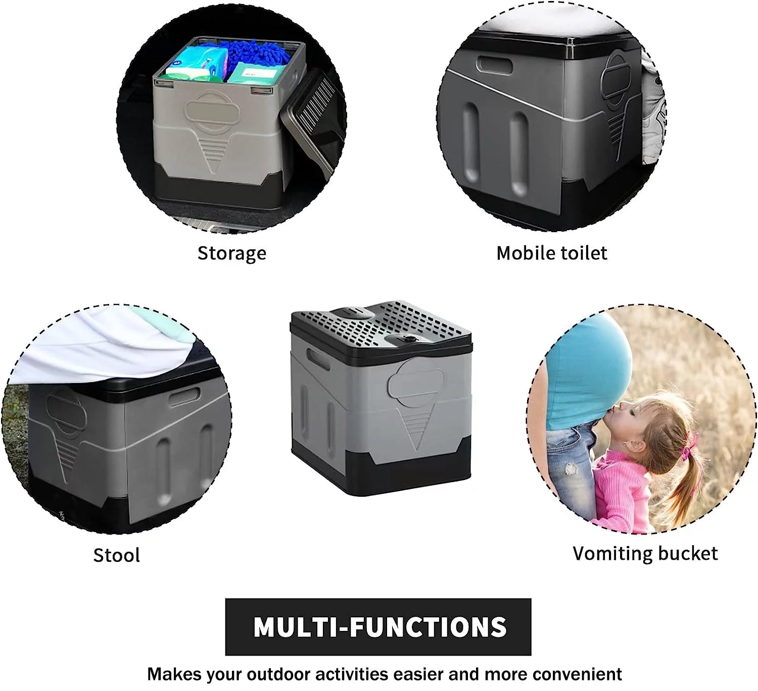 NomadEase Portable Camping Toilet - Waterproof Folding Travel Potty for Outdoor Adventures
