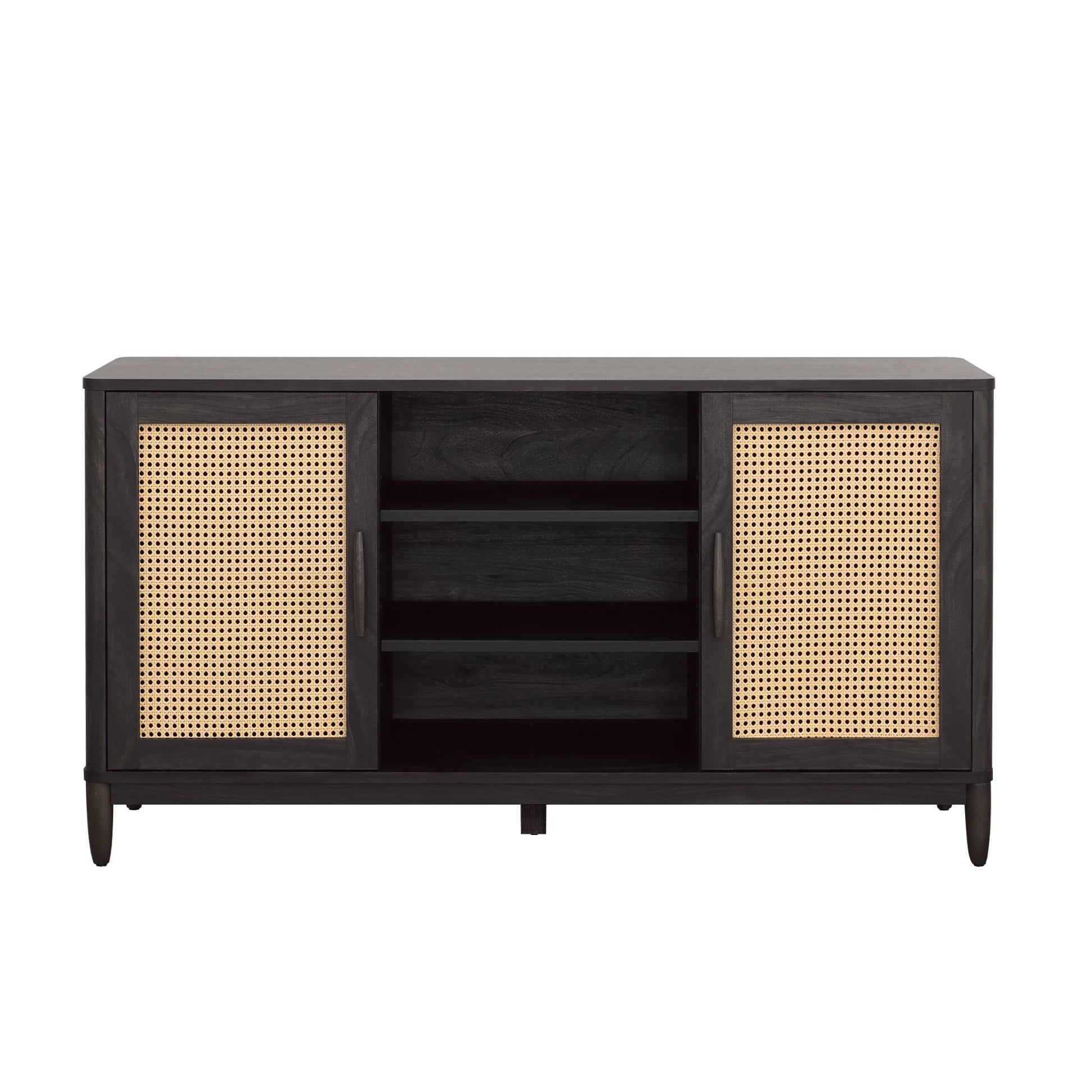 Springwood Cane Media Console - Charcoal TV Stand for TVs Up to 65" - Modern Design