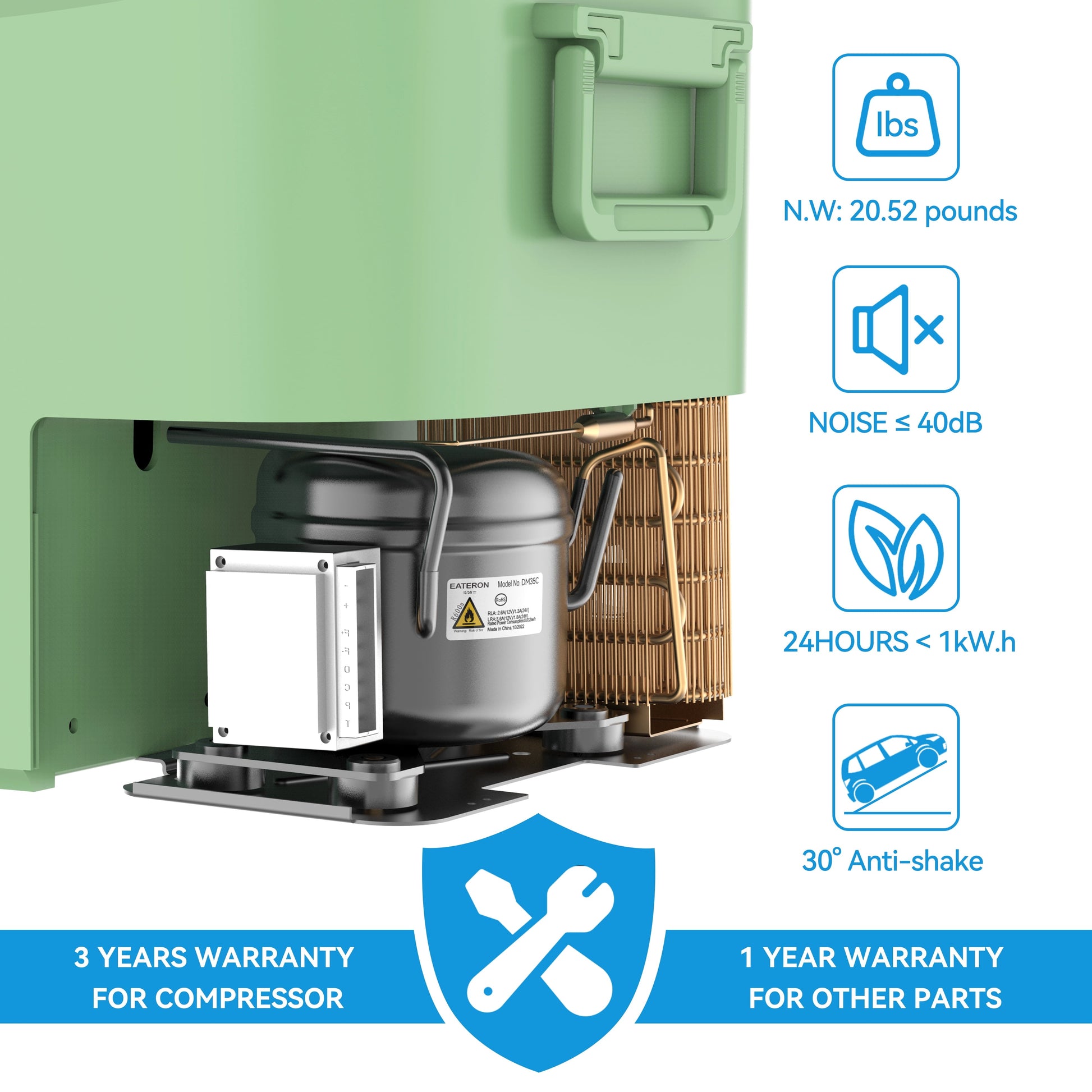 CoolMax 23QT Car Fridge – 12V Portable Freezer for Camping, Trucks, Boats & Home Use
