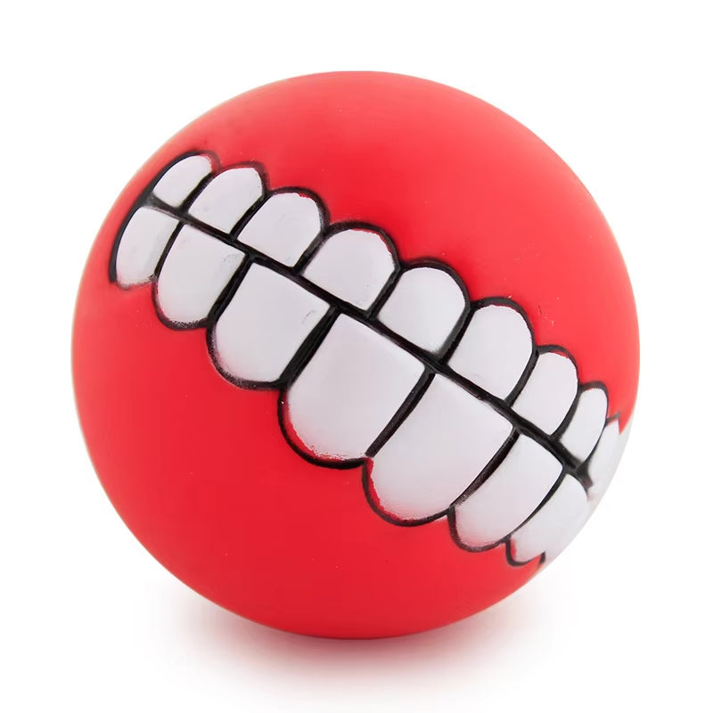 Squeaky Dog Toy - Pet Puppy Chew Toy with Squeaker, Funny Silicone Ball for Teeth & Tricks, Interactive Cat & Dog Toys