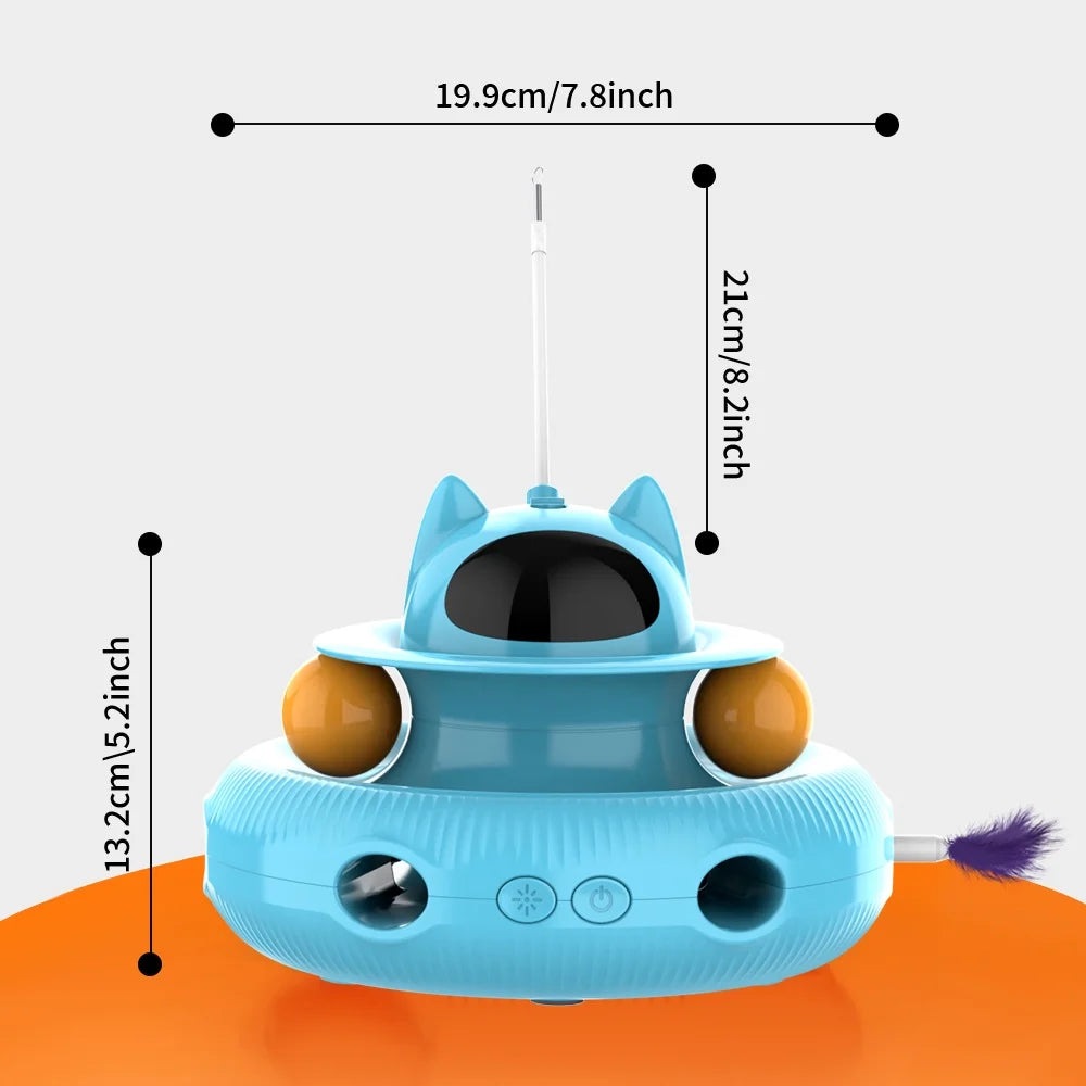 Cornmi PlayPal - 4-in-1 Interactive Smart Cat Toy with Laser, Feather Wand, and Rotating Modes