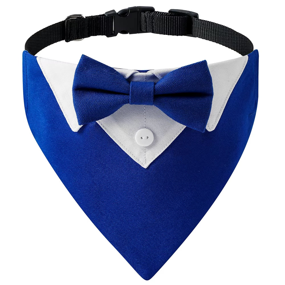 Sucado Adjustable Bow Tie Dog Collar Tuxedo Bandana for Puppy Wedding Birthday Party Dress-Up Cosplay Neck Wear