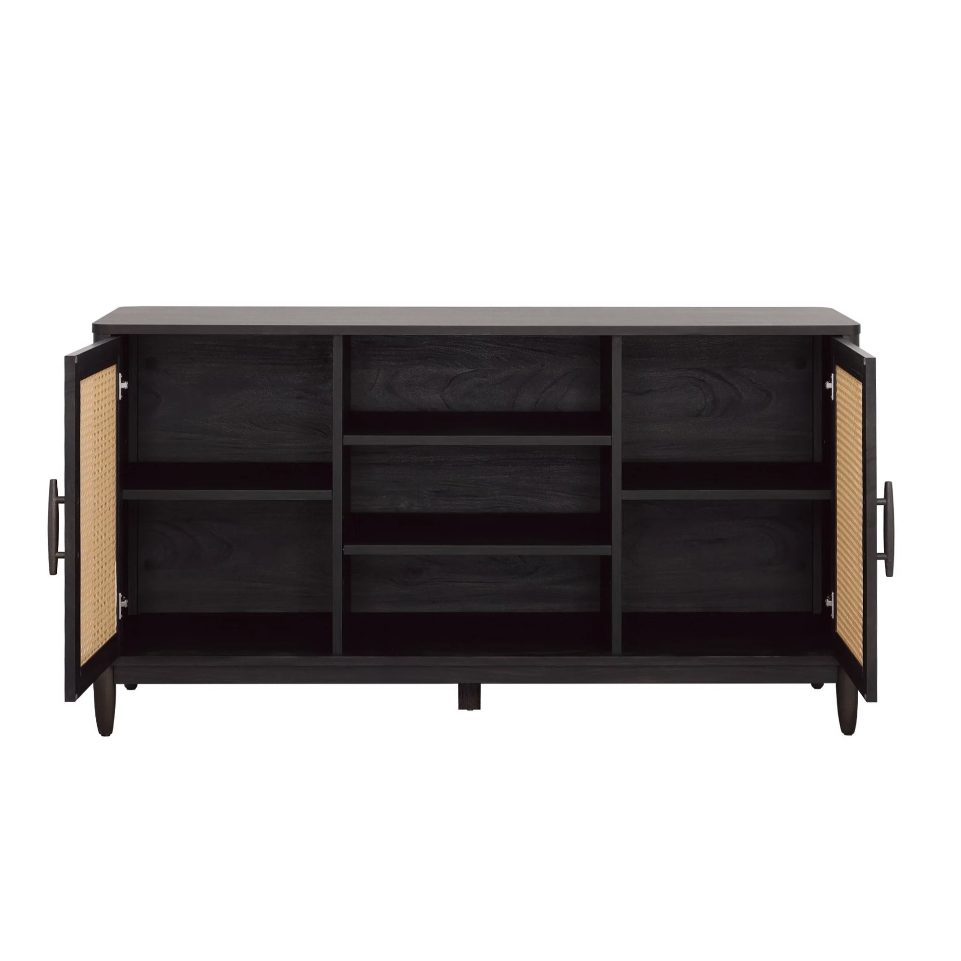 Springwood Cane Media Console - Charcoal TV Stand for TVs Up to 65" - Modern Design