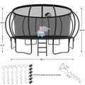 JumpMaster 16FT Trampoline - Heavy Duty with Enclosure, Basketball Hoop & Ladder for Kids & Adults