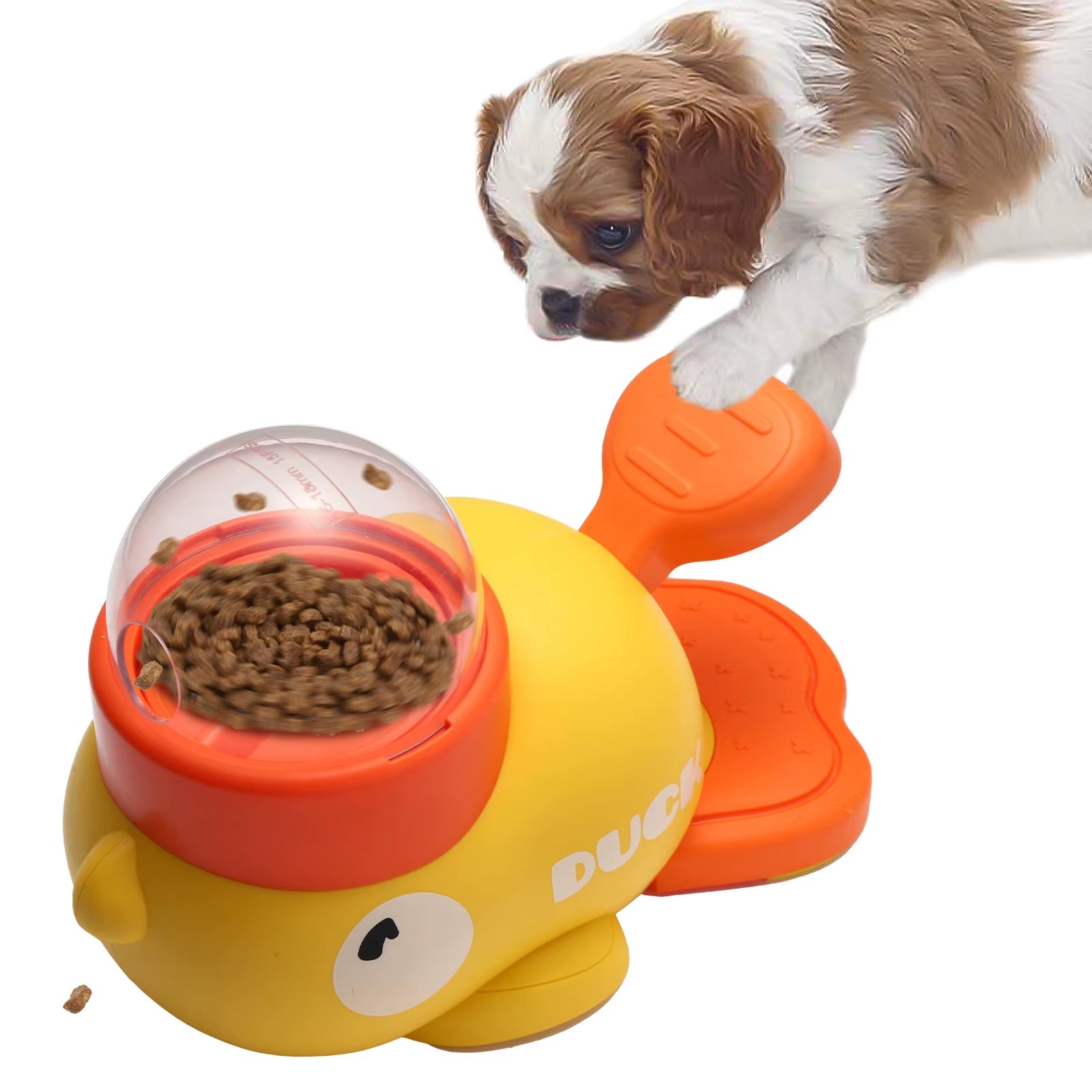 Yellow Duck-Shaped Durable Dog Treat Dispenser Puzzle Toy for Training
