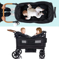DualRide Wagon Stroller - Lightweight Folding Push-Pull Stroller for Kids & Cargo with Canopy
