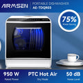 CleanEase Mini Dishwasher - Portable Countertop with 5L Water Tank & Air-Dry Function
