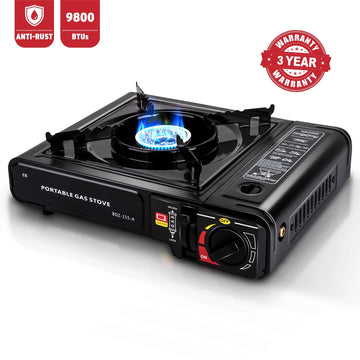 AdventureFuel Portable Camping Gas Stove - 9,800 BTU Butane Outdoor Cooking Stove