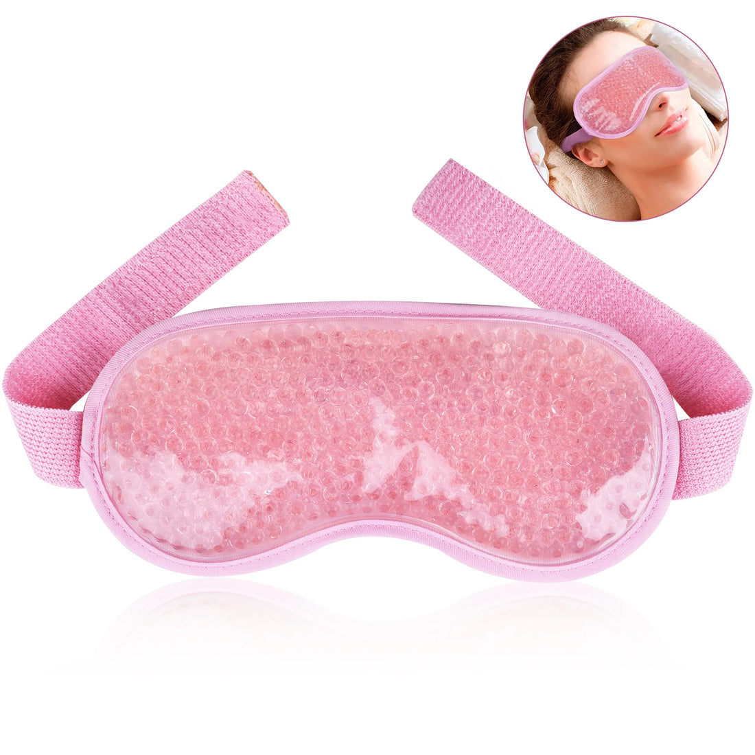 Gel Eye Mask, Reusable Puffy Beads Ice Pack for Hot Cold Therapy