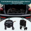DualRide Wagon Stroller - Lightweight Folding Push-Pull Stroller for Kids & Cargo with Canopy