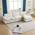 ComfortEase L-Shaped Sectional Sofa with Chaise – 3-Seat Sleeper Couch, Chenille Fabric, Beige