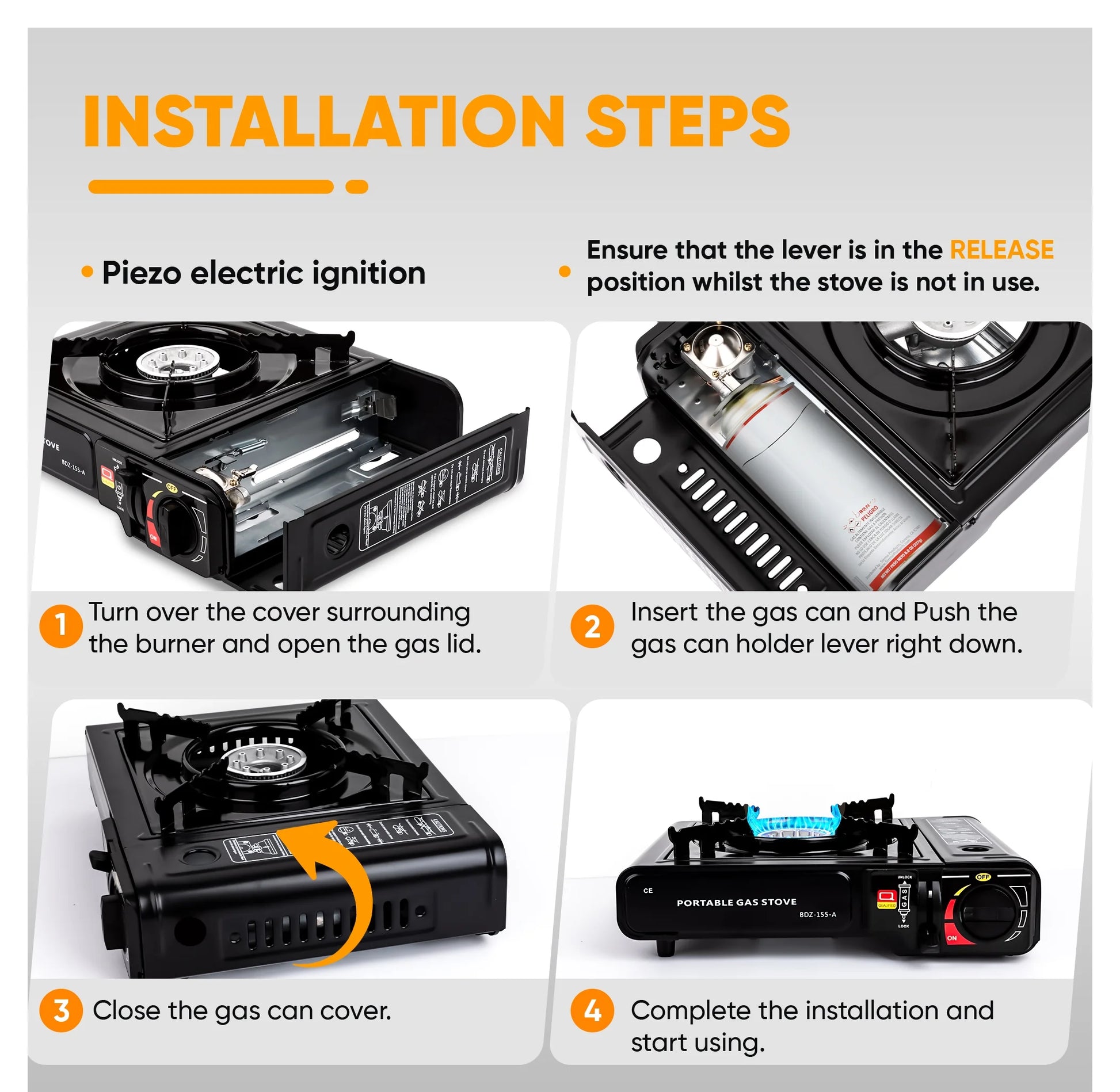 AdventureFuel Portable Camping Gas Stove - 9,800 BTU Butane Outdoor Cooking Stove