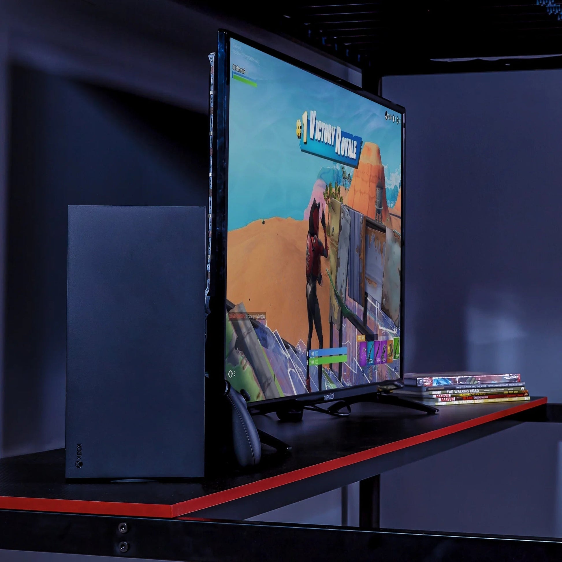 NightGlow HQ Gaming Bunk Bed with LED Lights – Black, Twin Size, Ultimate Gaming Experience