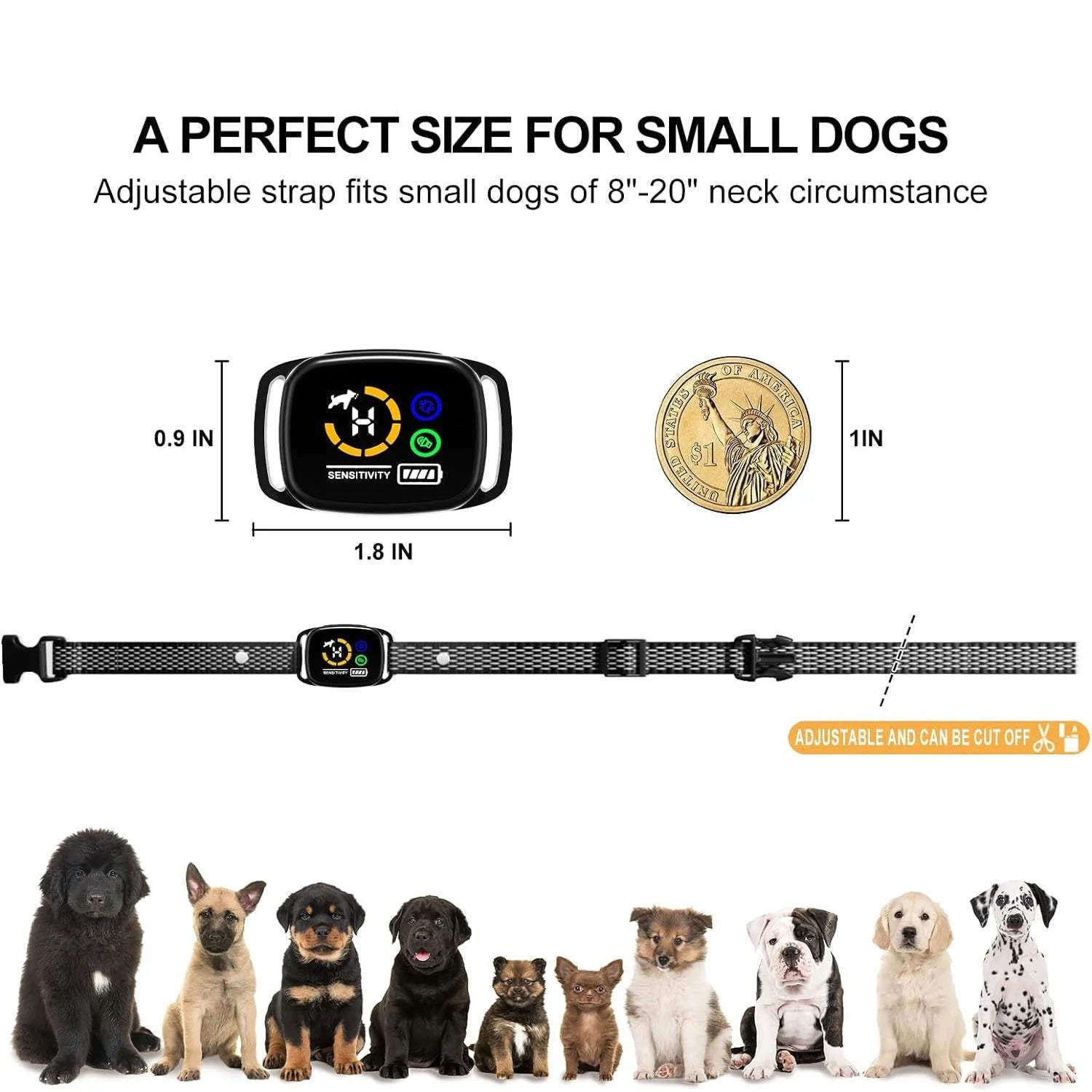 SilentPaws Dog Bark Collar - Rechargeable Smart Anti-Barking Solution for Small/Medium Dogs