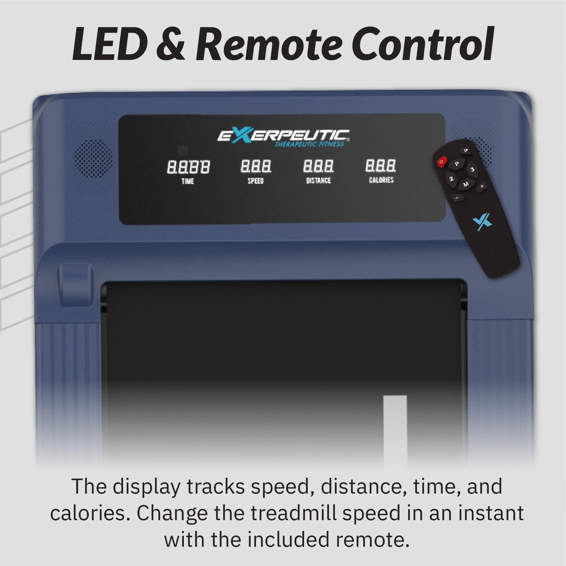 StrideFit Electric Walking Desk Treadmill - Blue, 400 Lb Capacity
