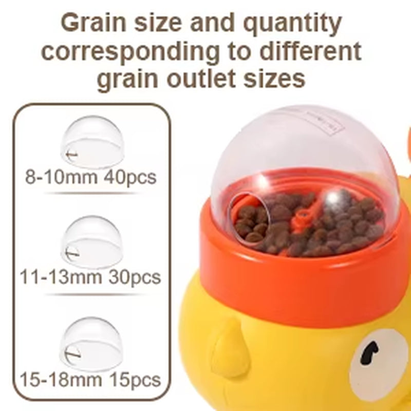 Yellow Duck-Shaped Durable Dog Treat Dispenser Puzzle Toy for Training
