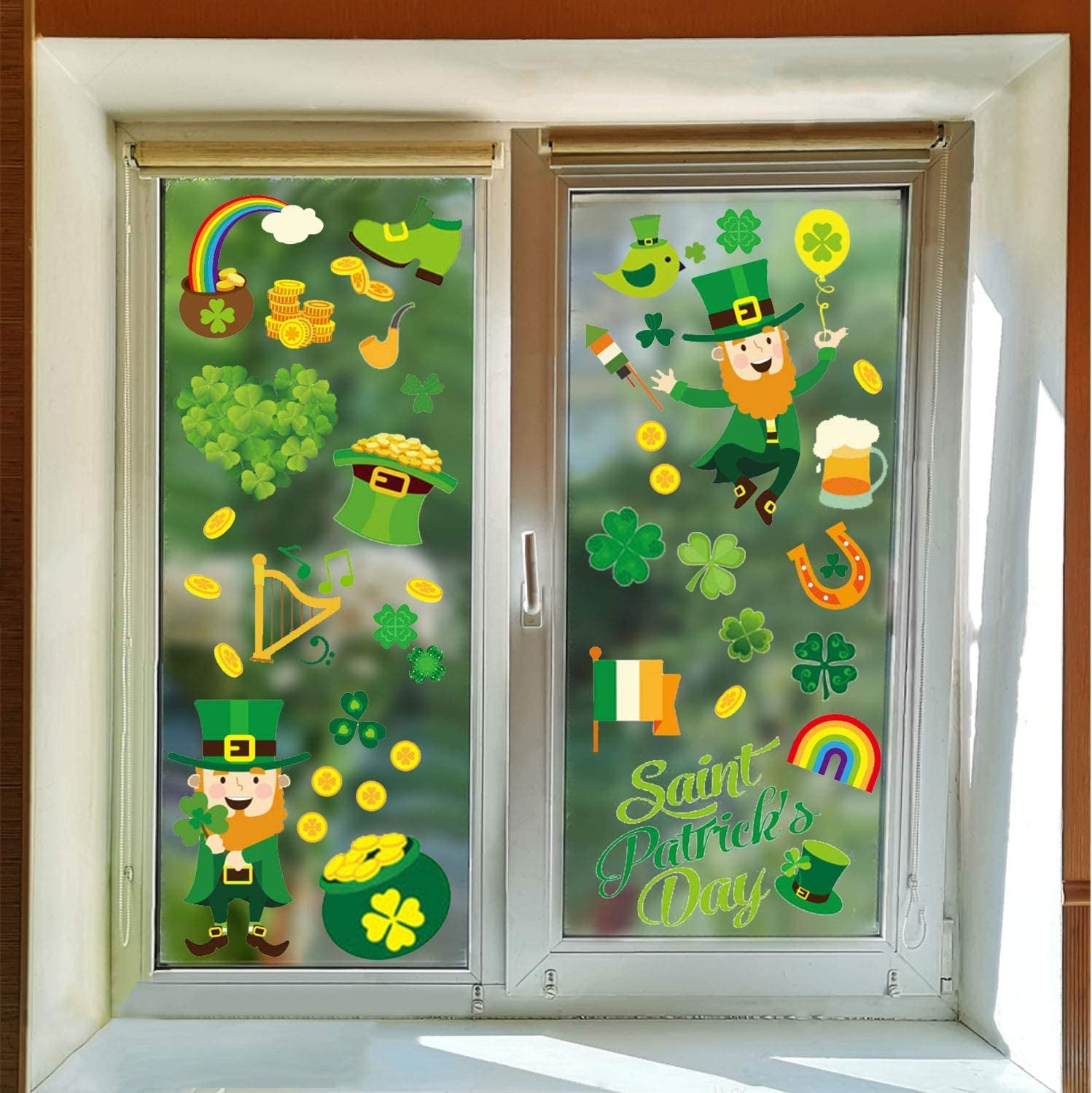 80 PCS St Patrick'S Day Window Clings, St Patrick'S Day Decorations Accessories for the Home, Saint Shamrock Window Decals Stickers for Glass, Irish Party Supplies Favors Ornaments (4