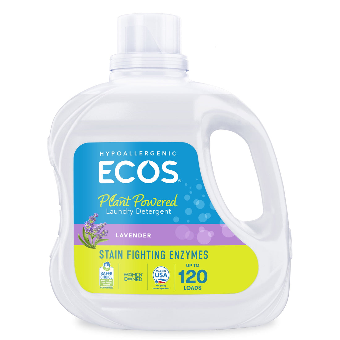 (4 Pack) Plant-Powered Hypoallergenic Laundry Detergent Liquid, 120 Loads, 110 Fl Oz – Lavender, Enzymes for Activewear, Pet Stains, Tough Odors