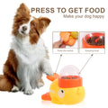 Yellow Duck-Shaped Durable Dog Treat Dispenser Puzzle Toy for Training