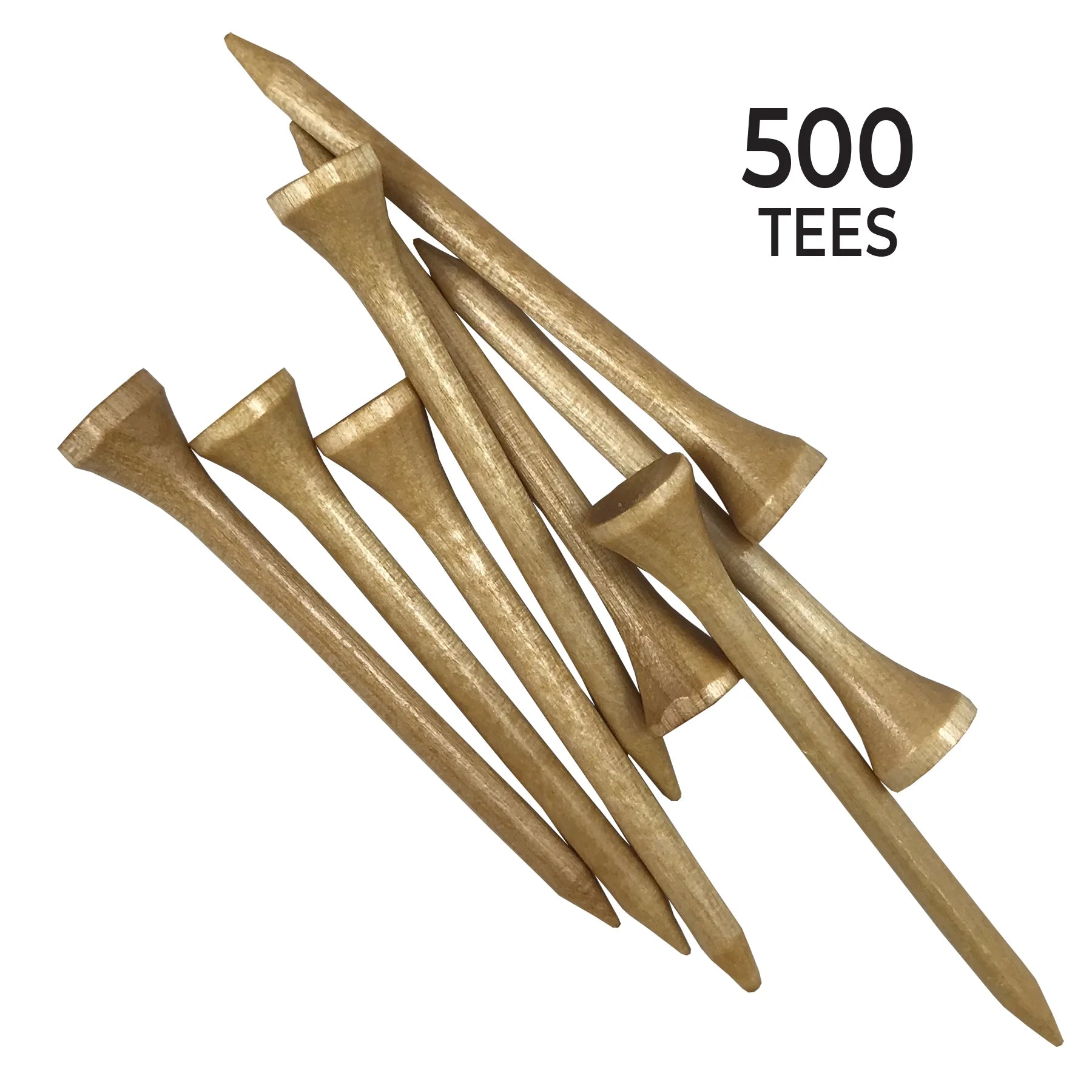 Natural Pride Golf Tees - 2.75 Inch, 500 Count Wooden Golf Tees