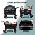 DualRide Wagon Stroller - Lightweight Folding Push-Pull Stroller for Kids & Cargo with Canopy