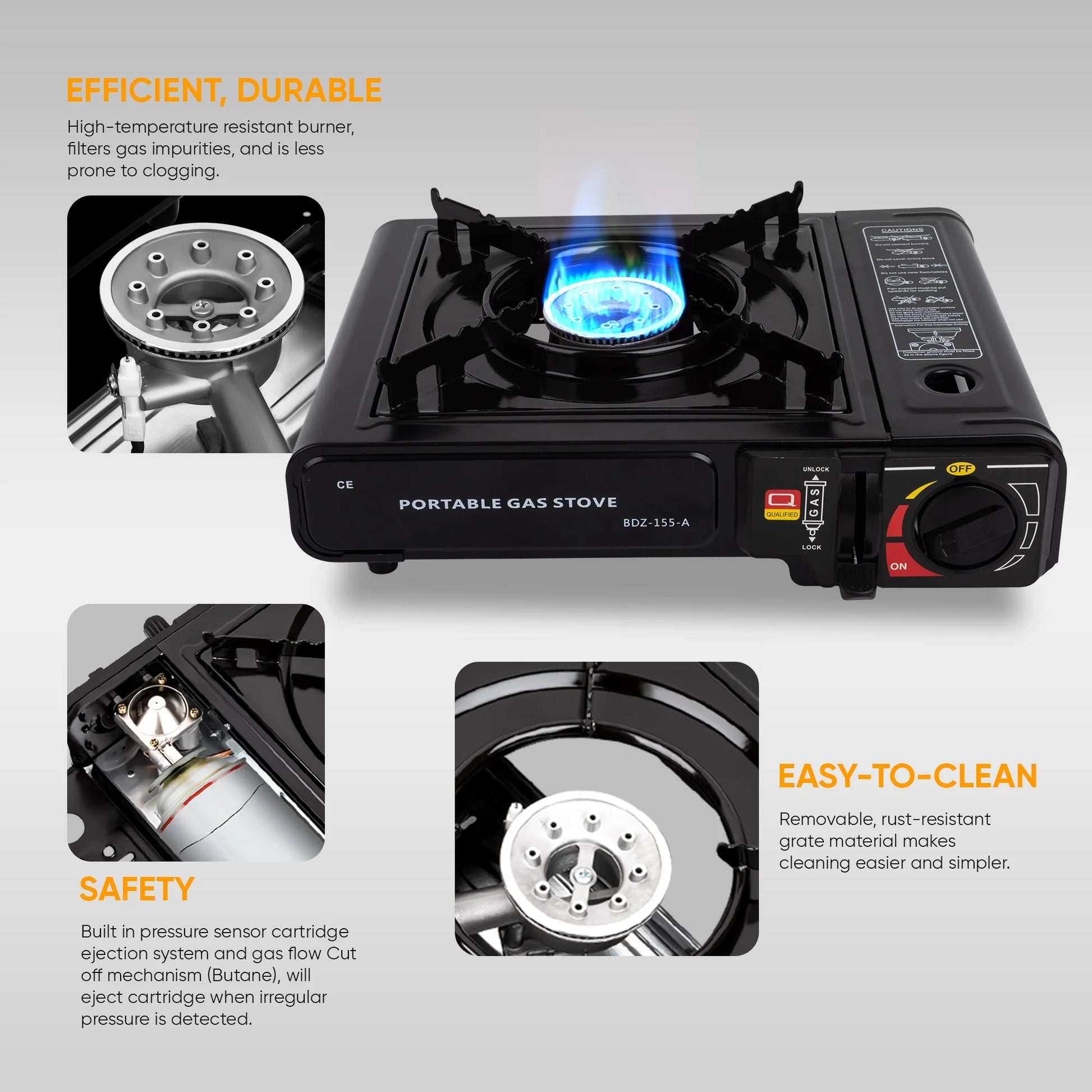 AdventureFuel Portable Camping Gas Stove - 9,800 BTU Butane Outdoor Cooking Stove