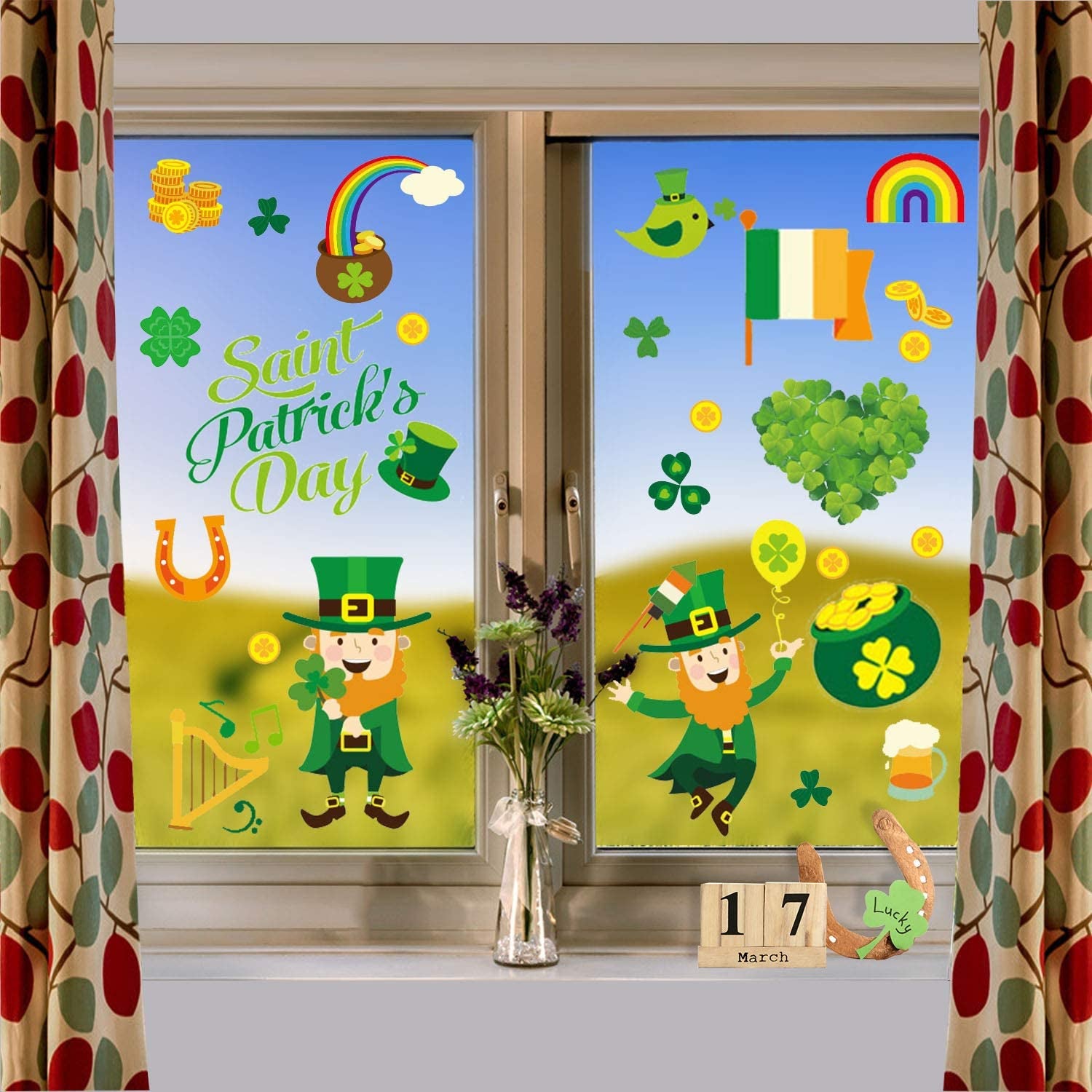 80 PCS St Patrick'S Day Window Clings, St Patrick'S Day Decorations Accessories for the Home, Saint Shamrock Window Decals Stickers for Glass, Irish Party Supplies Favors Ornaments (4