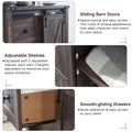 Rustic Charm 5-Drawer Dresser - Farmhouse Barn Door Storage Cabinet for Bedroom or Living Room