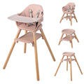 TimberTots 6-in-1 Convertible Baby Highchair - Pink Infant Feeding Chair with Removable Tray