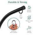 RelaxHaven Metal Hanging Hammock Stand - Weather-Resistant Black C-Stand with Offset Base