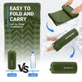 EverRest Inflatable Sleeping Pad with Foot Pump & Pillow – Durable, Compact Mattress for Camping & Hiking – Olive