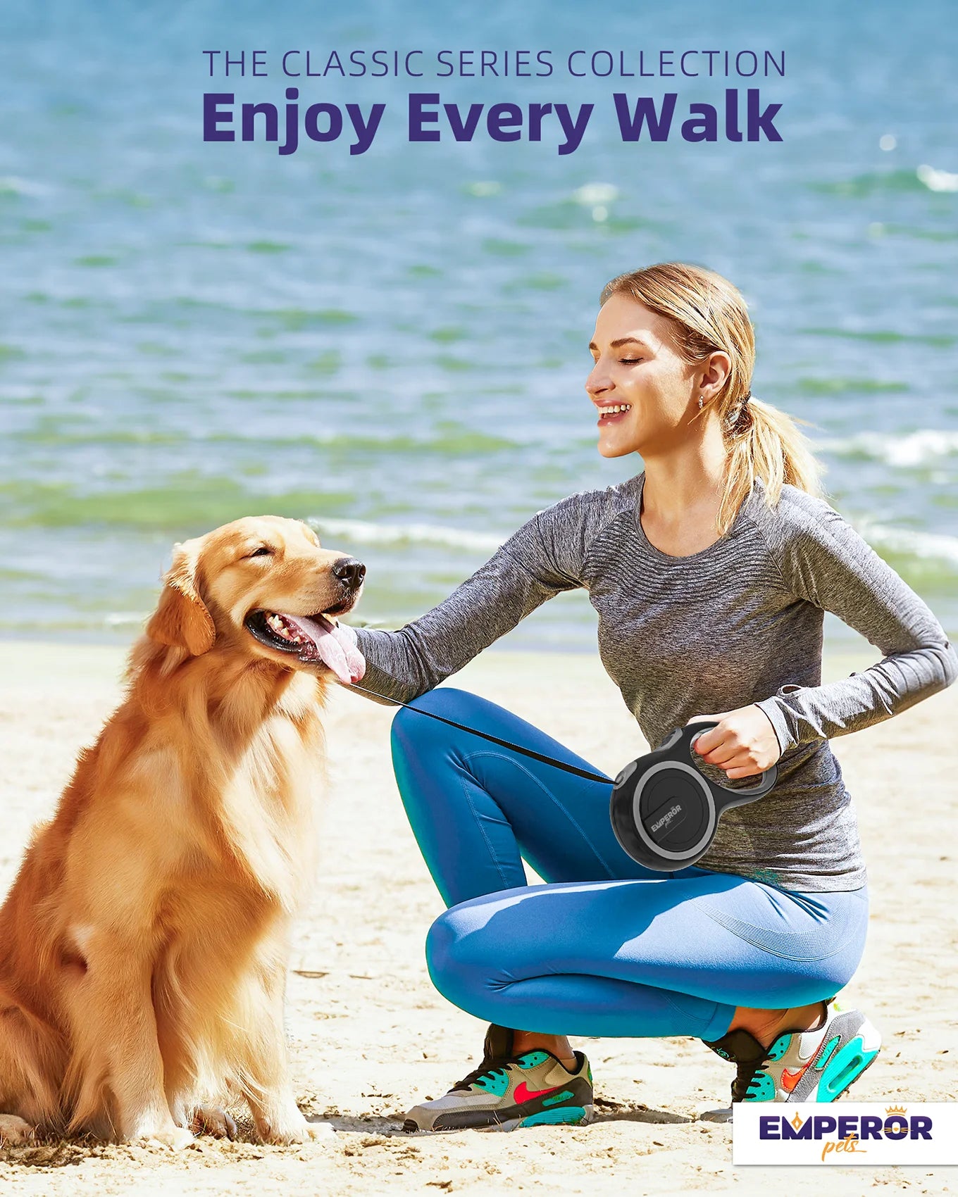 FlexiPaws 16Ft Heavy Duty Retractable Dog Leash for Large Dogs up to 110lbs - GY16