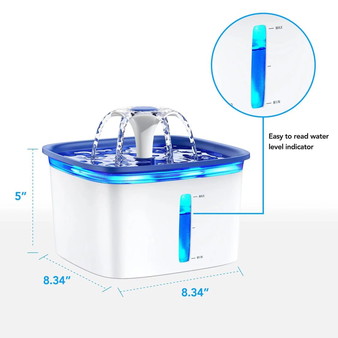 PureFlow Pet Fountain - 95Oz/2.8L Smart Water Dispenser for Cats & Dogs with Anti-Slip Mat